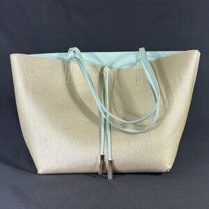 Steve Madden Reversible Departure Tote Green and Gold